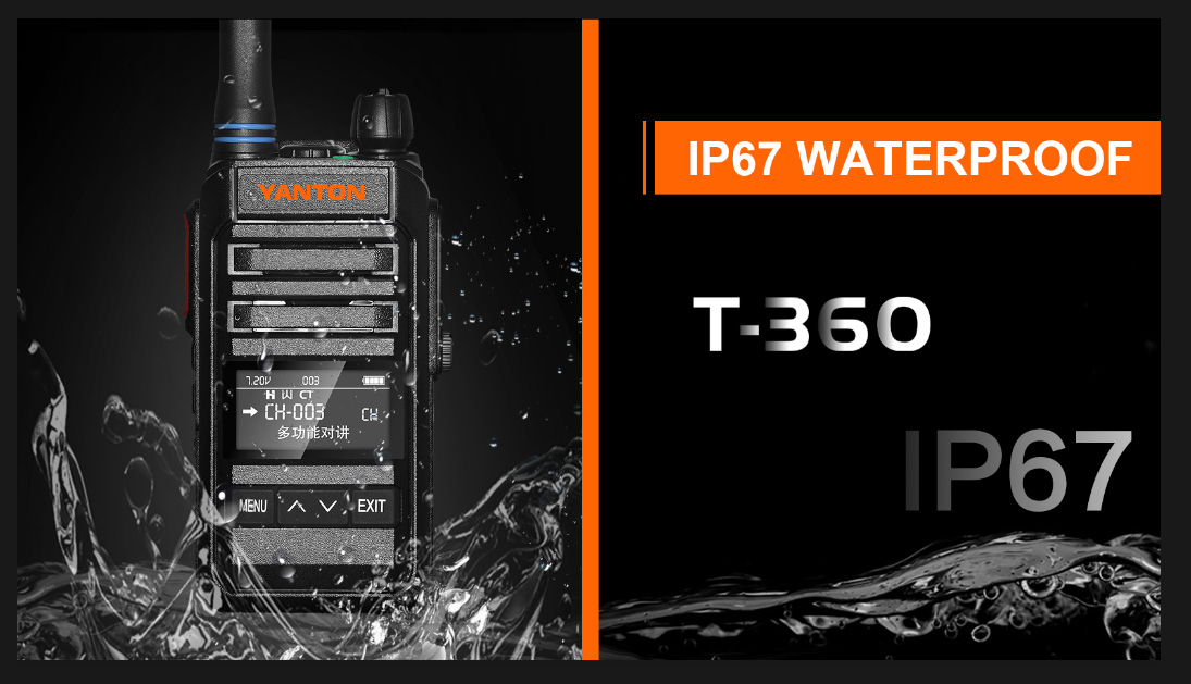 La radio bidireccional comercial T-360 obtuvo el certificado a prueba de agua IP67