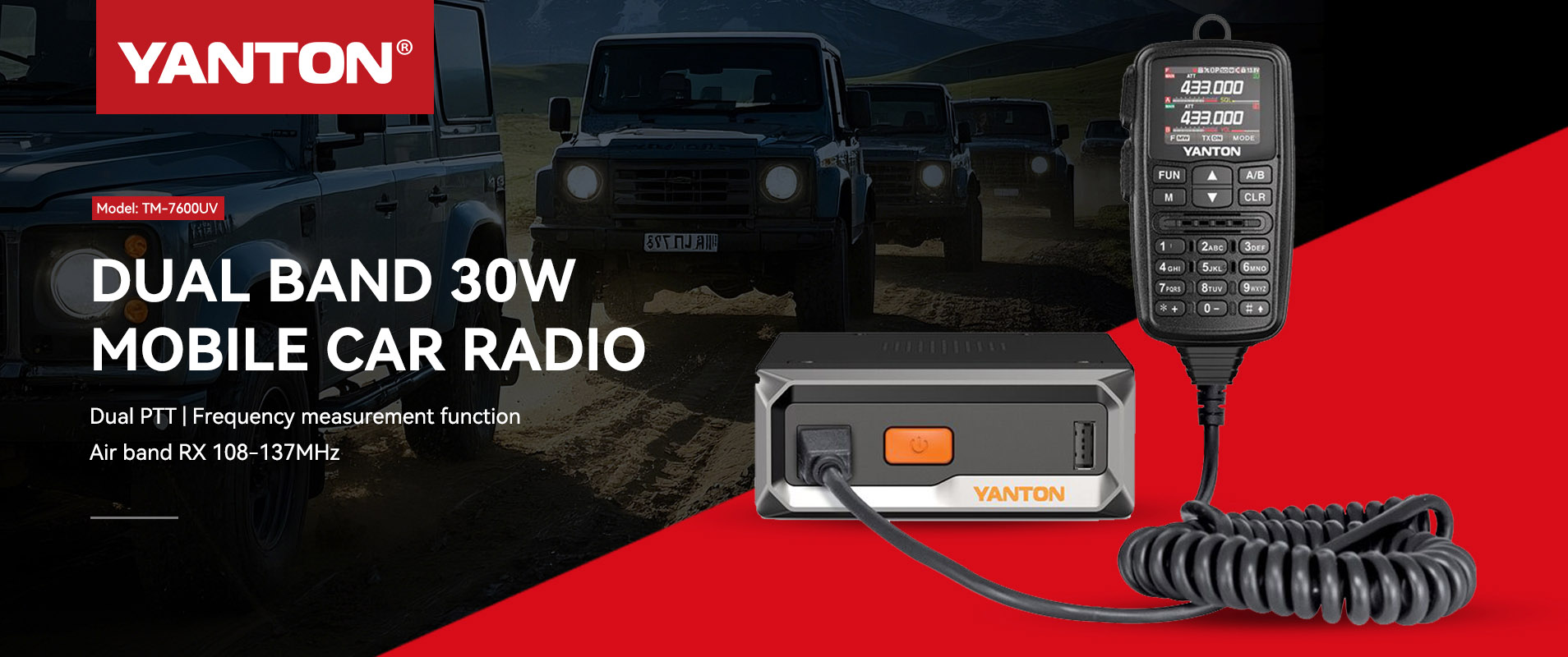 30Watt Dual Band VHF&UHF Walkie Talkies Vehicle Mobile Car Radio