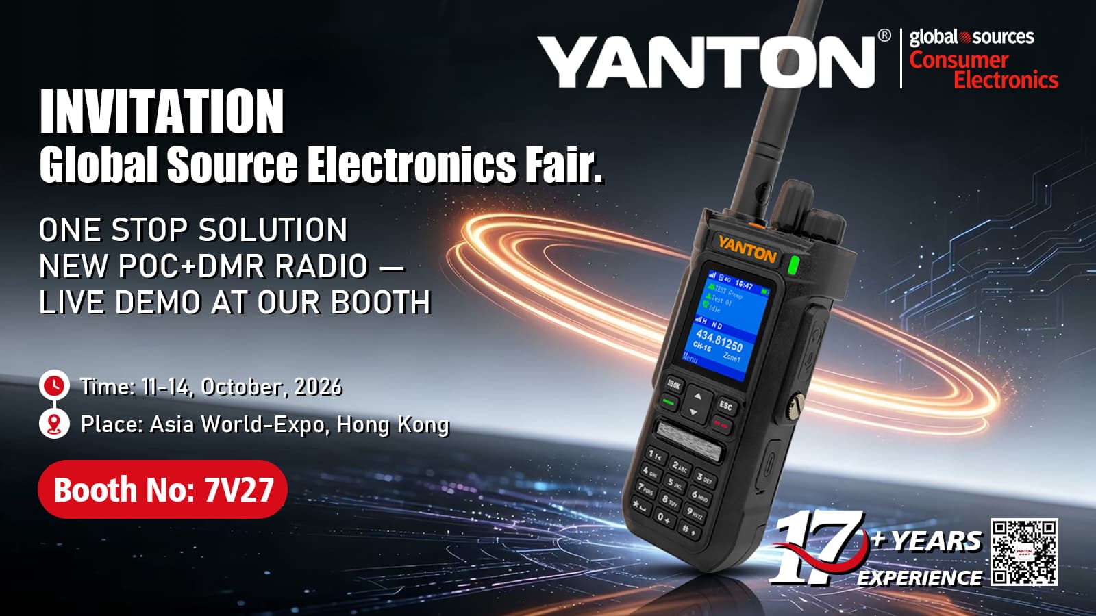 YANRON Radio Invites You to Visit Us at the Global Sources Consumer Electronics Show in Hong Kong!